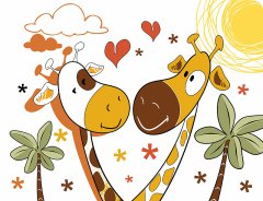 Kuchynské prestieranie - GIRAFFE LOVE